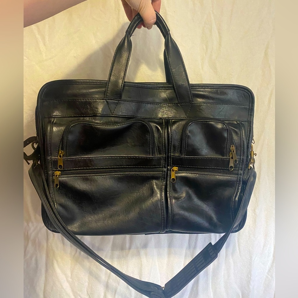 USL: vintage faux leather soft briefcase - Picture 2 of 5